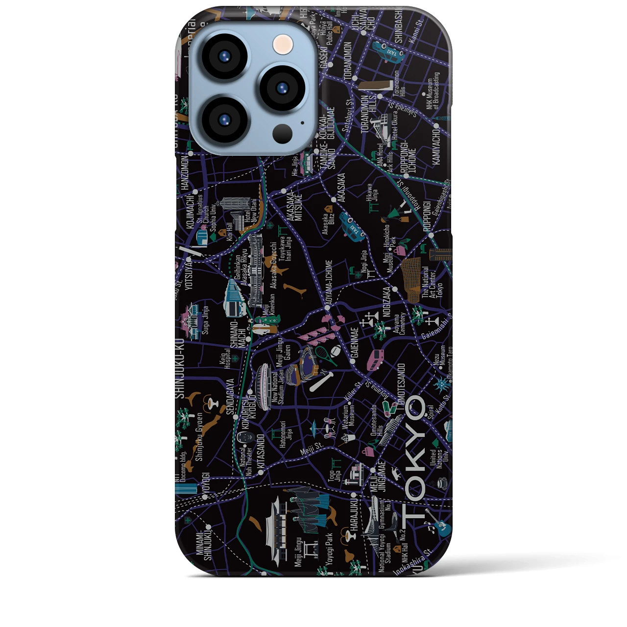 【東京都心西部】イラストマップiPhoneケース(バックカバータイプ)