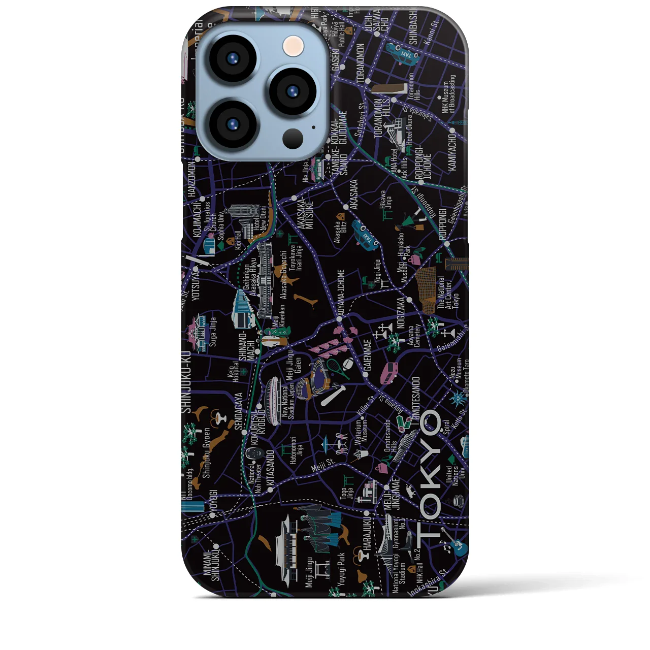 【東京都心西部】イラストマップiPhoneケース(バックカバータイプ)