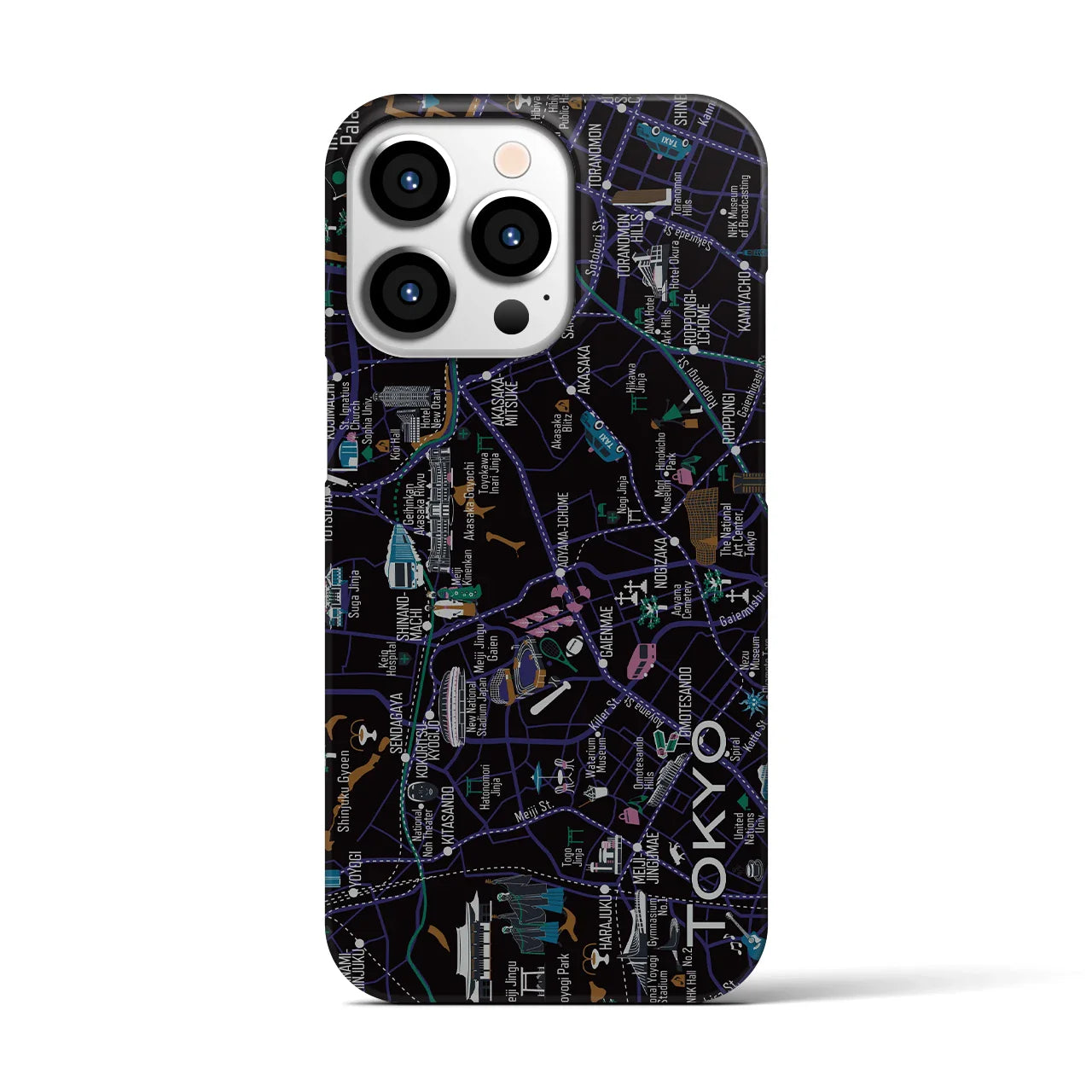 【東京都心西部】イラストマップiPhoneケース(バックカバータイプ)