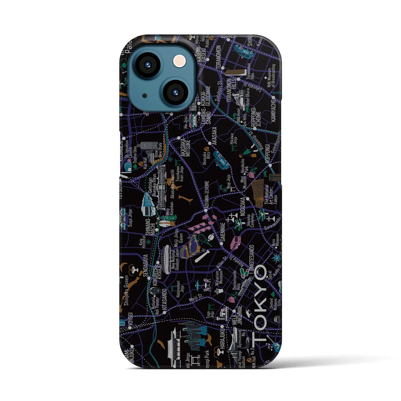 【東京都心西部】イラストマップiPhoneケース(バックカバータイプ)