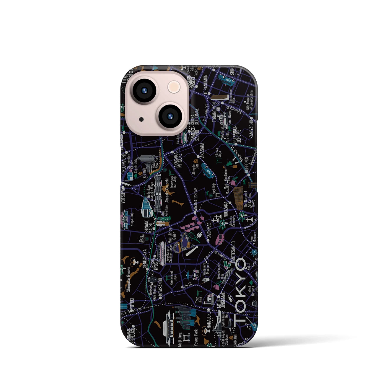 【東京都心西部】イラストマップiPhoneケース(バックカバータイプ)