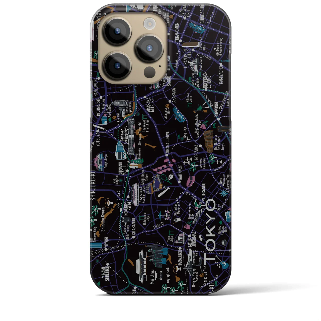 【東京都心西部】イラストマップiPhoneケース(バックカバータイプ)