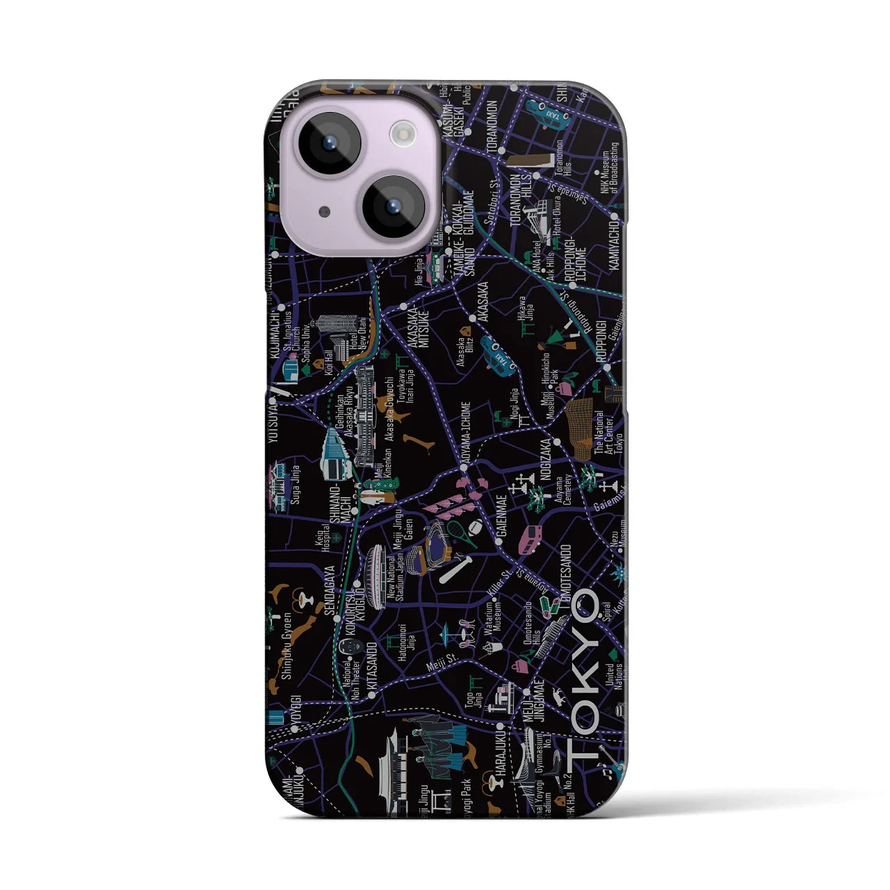 【東京都心西部】イラストマップiPhoneケース(バックカバータイプ)