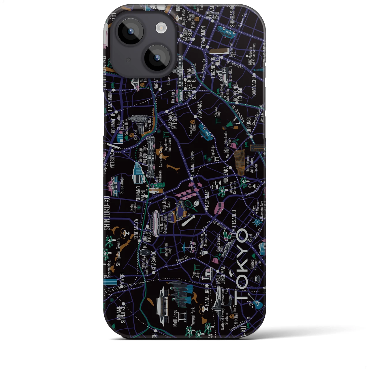 【東京都心西部】イラストマップiPhoneケース(バックカバータイプ)