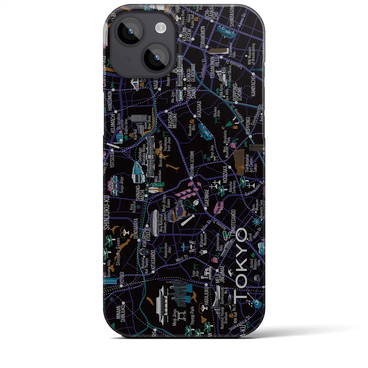 【東京都心西部】イラストマップiPhoneケース(バックカバータイプ)