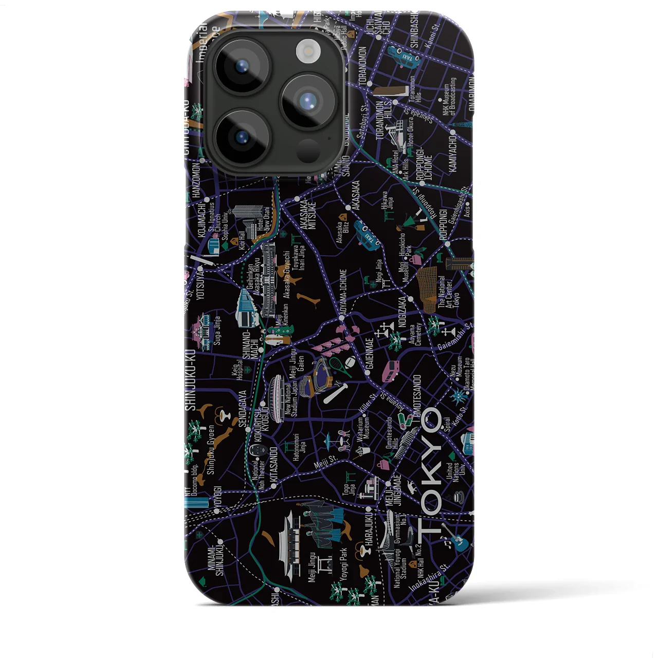 【東京都心西部】イラストマップiPhoneケース(バックカバータイプ)