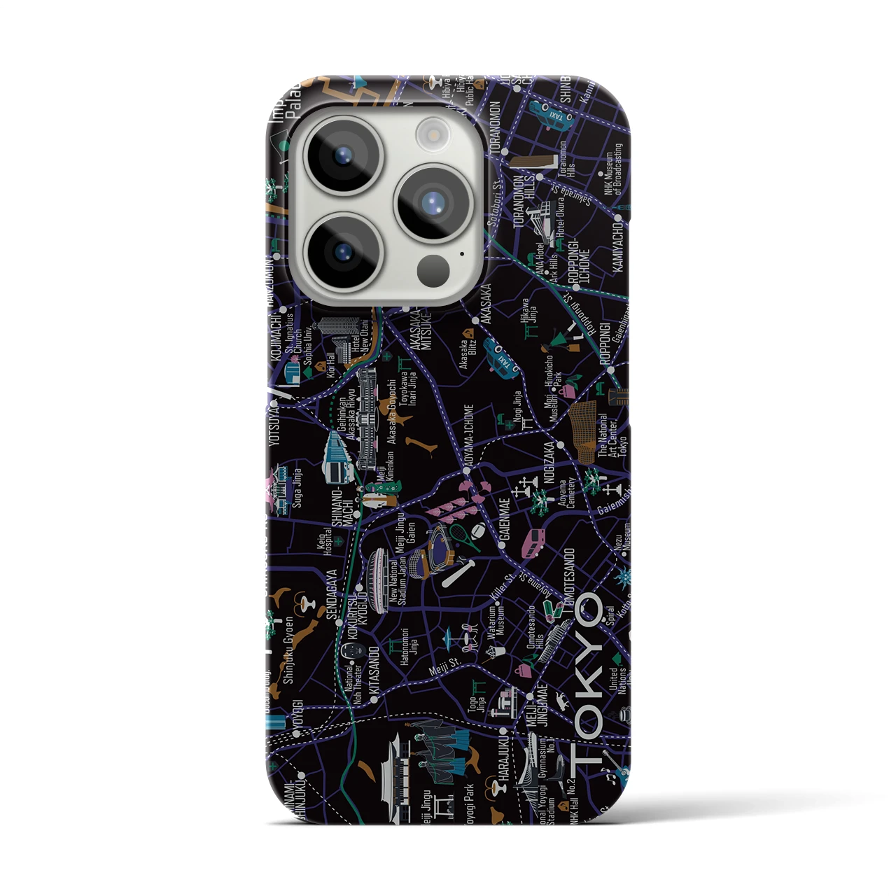 【東京都心西部】イラストマップiPhoneケース(バックカバータイプ)