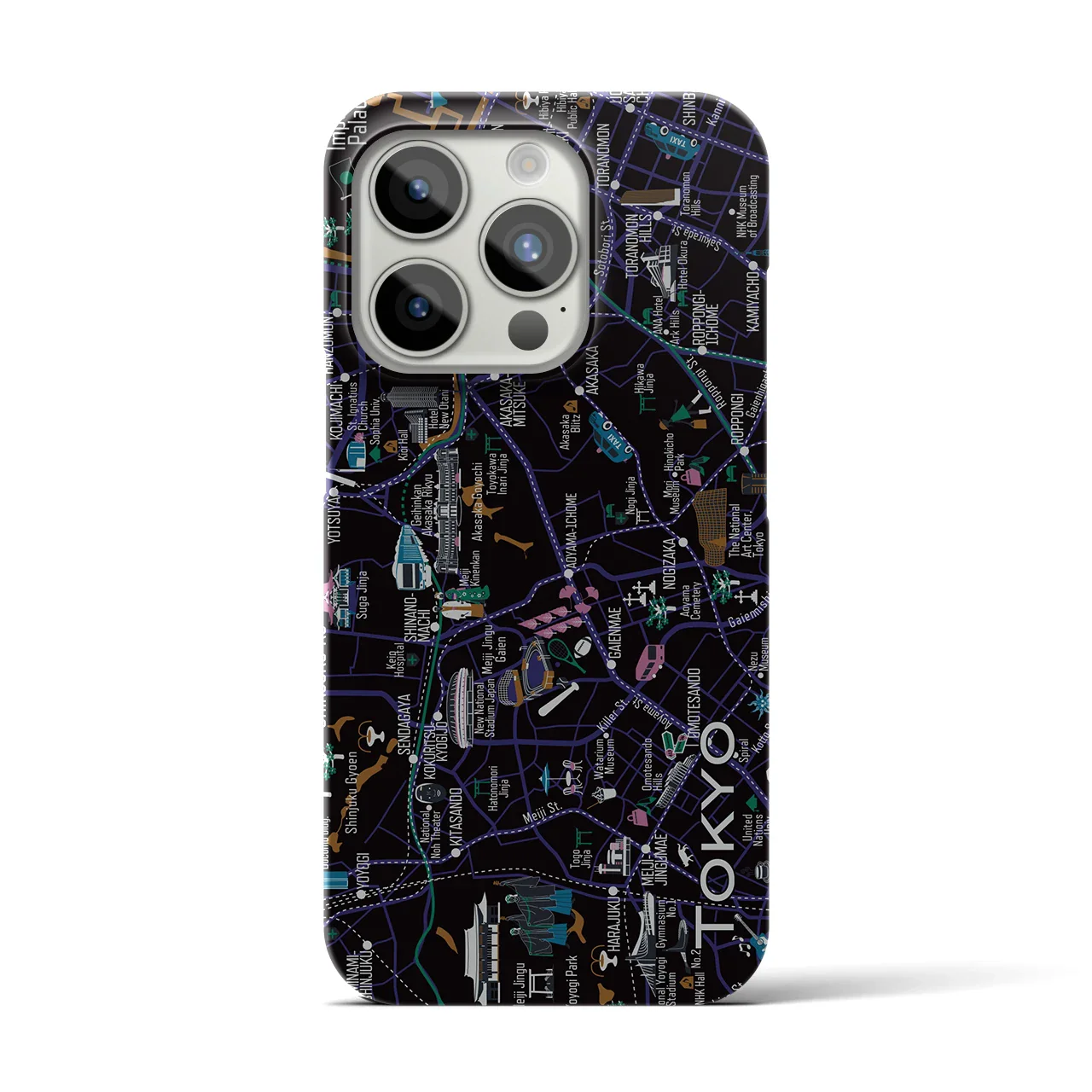 【東京都心西部】イラストマップiPhoneケース(バックカバータイプ)