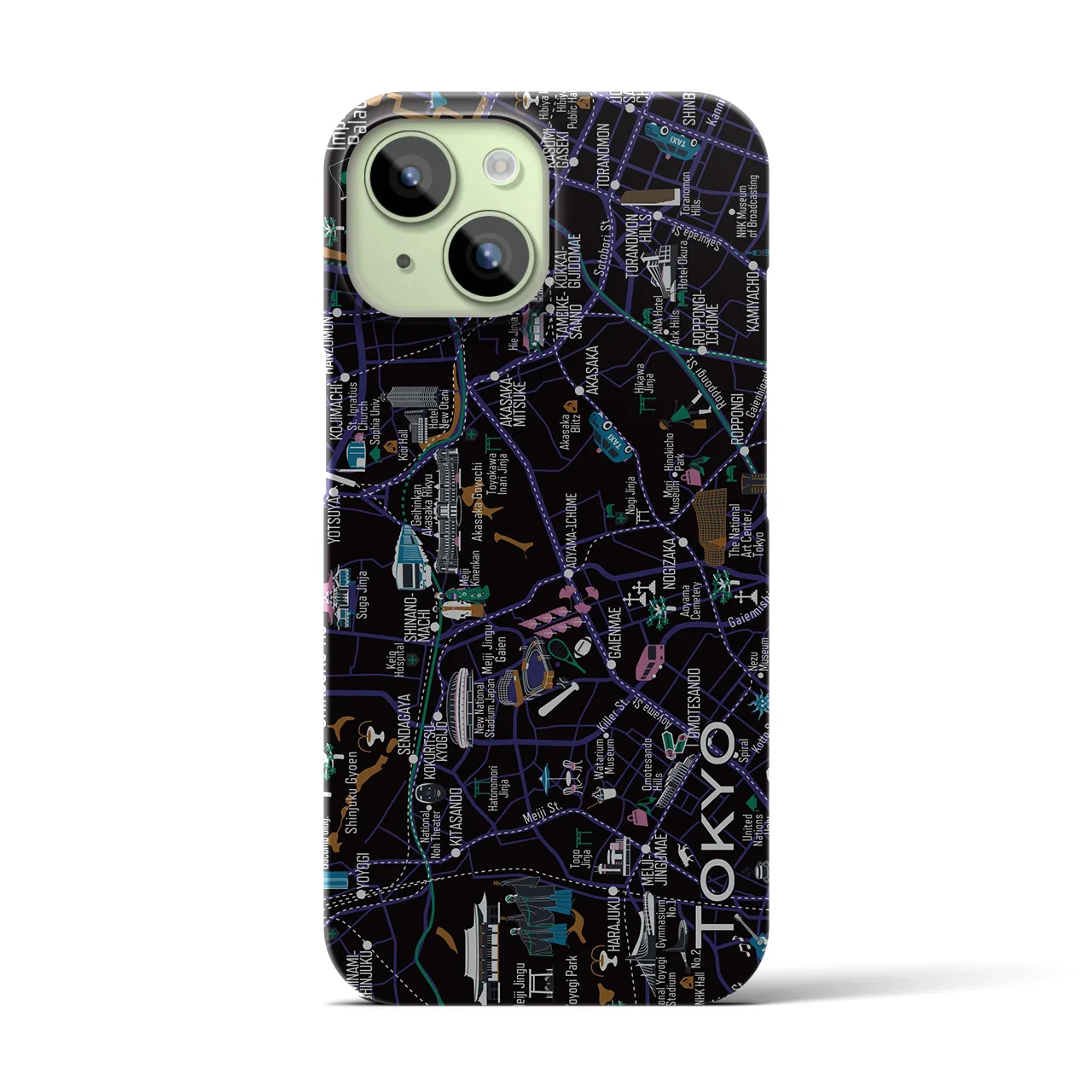 【東京都心西部】イラストマップiPhoneケース(バックカバータイプ)