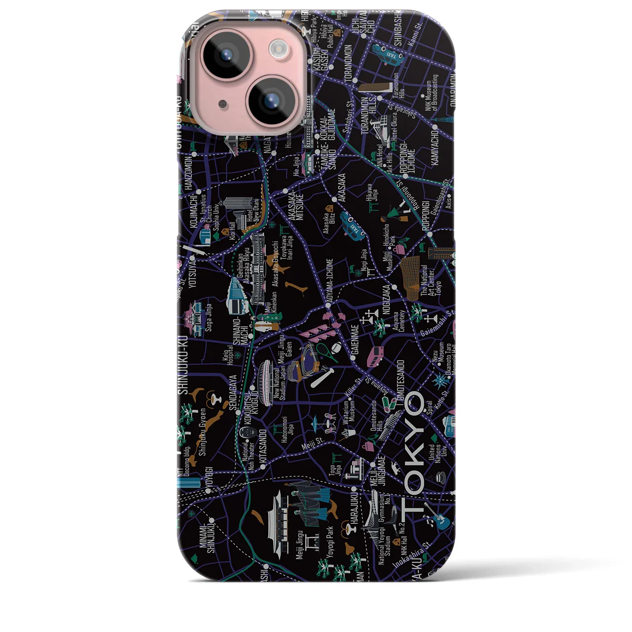 【東京都心西部】イラストマップiPhoneケース(バックカバータイプ)