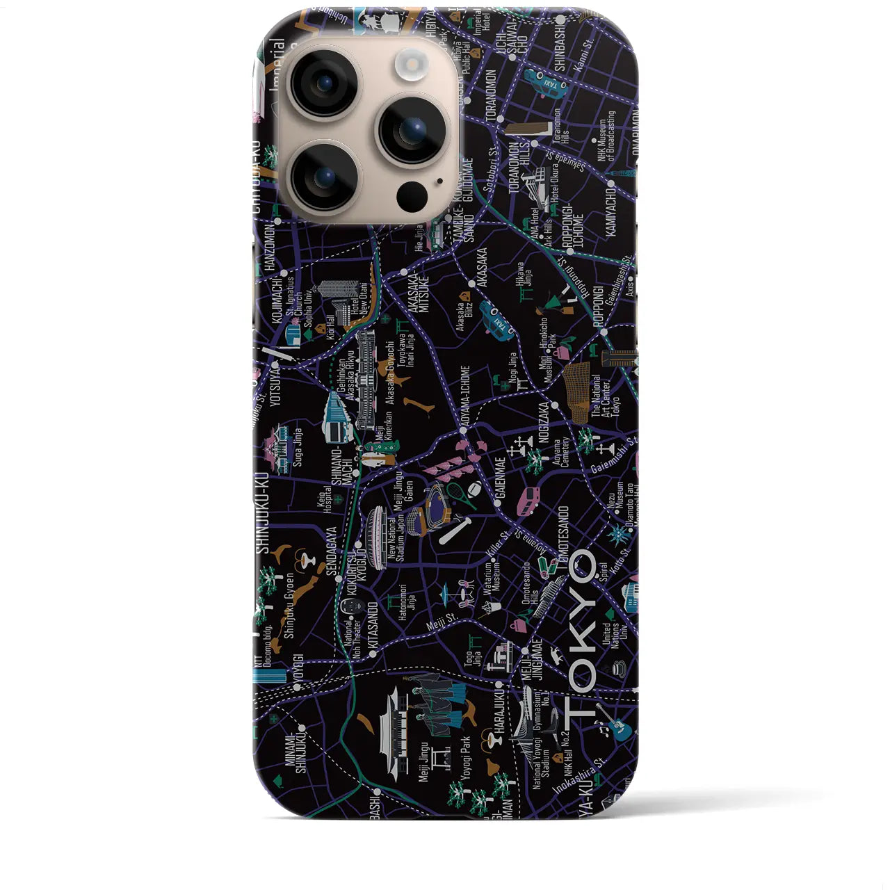 【東京都心西部】イラストマップiPhoneケース(バックカバータイプ)