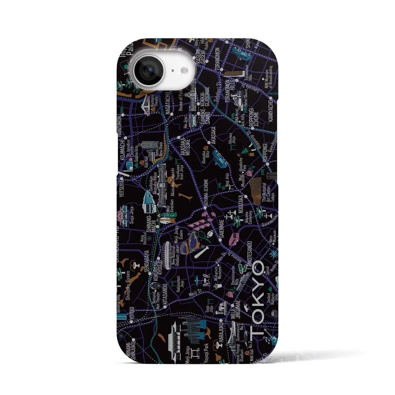 【東京都心西部】イラストマップiPhoneケース(バックカバータイプ)