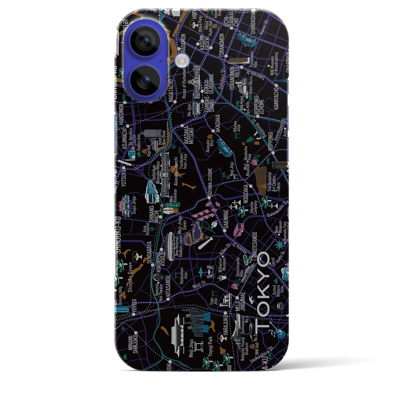 【東京都心西部】イラストマップiPhoneケース(バックカバータイプ)