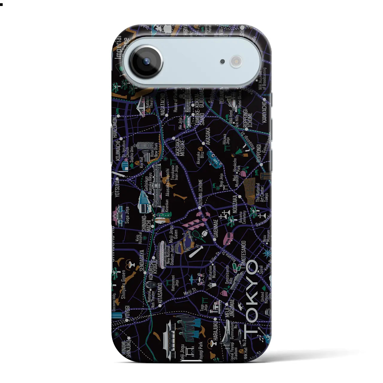 【東京都心西部】イラストマップiPhoneケース(バックカバータイプ)