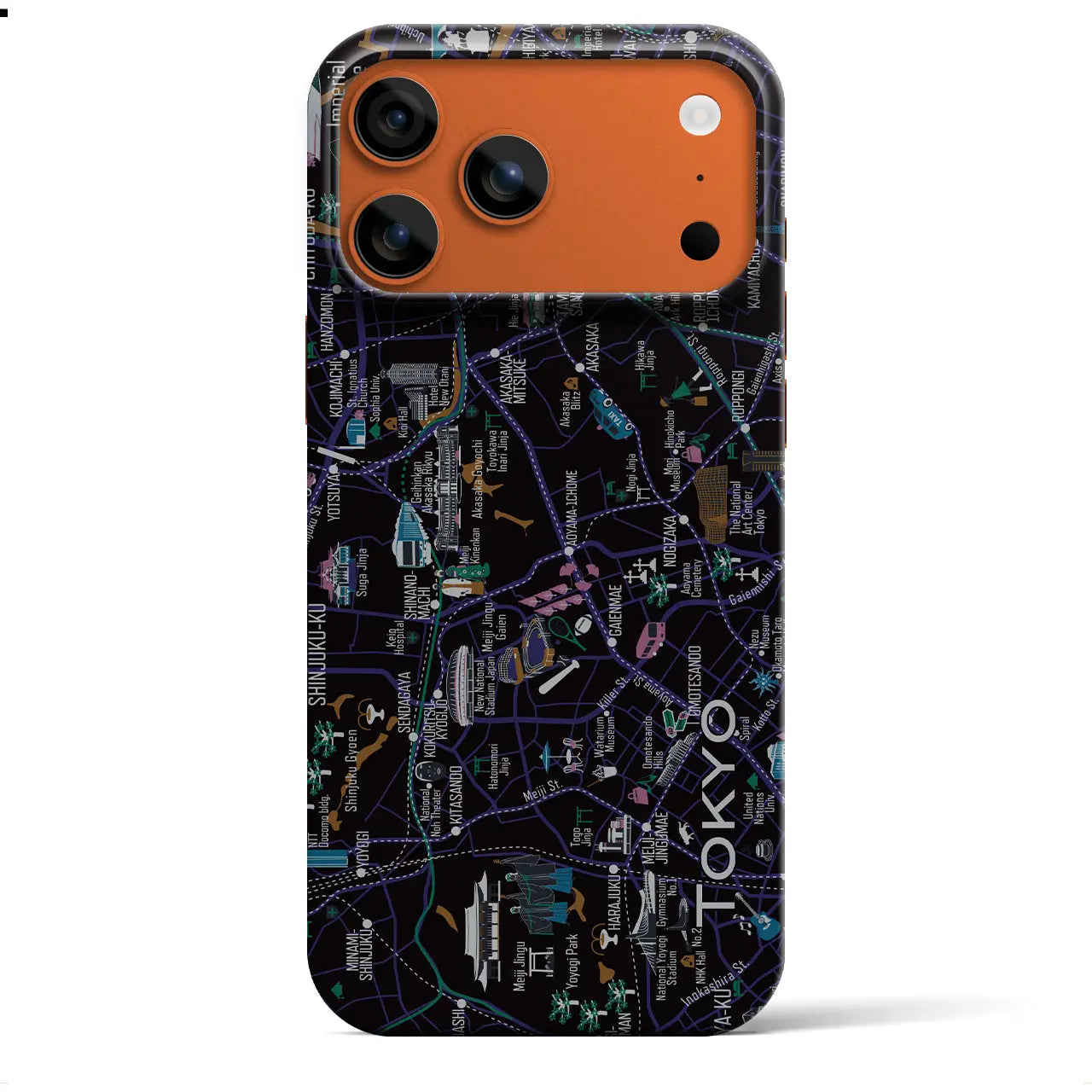 【東京都心西部】イラストマップiPhoneケース(バックカバータイプ)