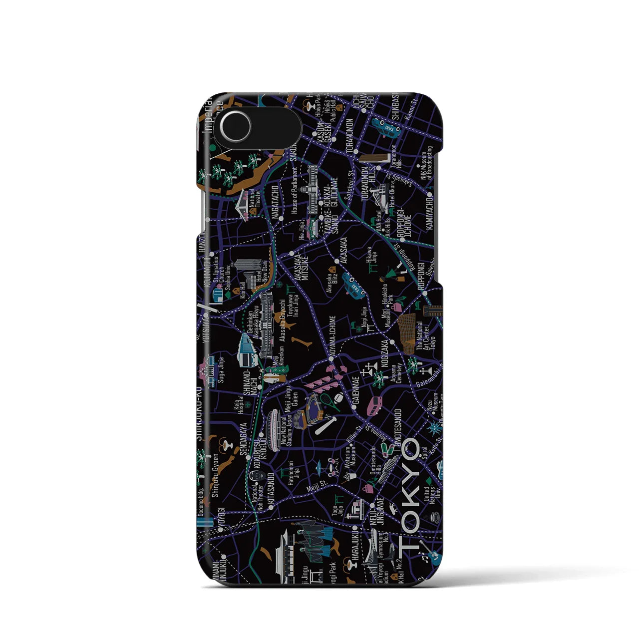 【東京都心西部】イラストマップiPhoneケース(バックカバータイプ)
