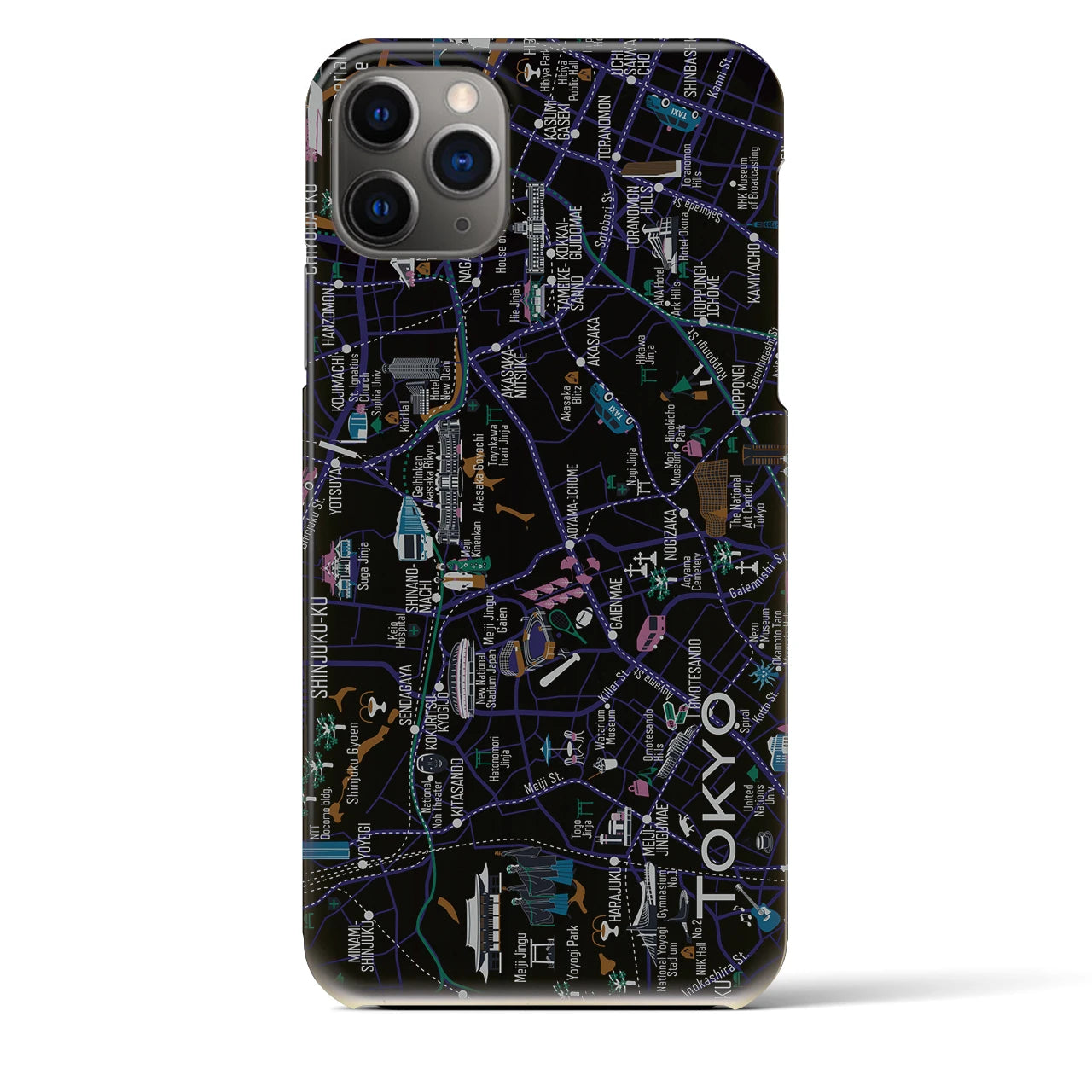 【東京都心西部】イラストマップiPhoneケース(バックカバータイプ)