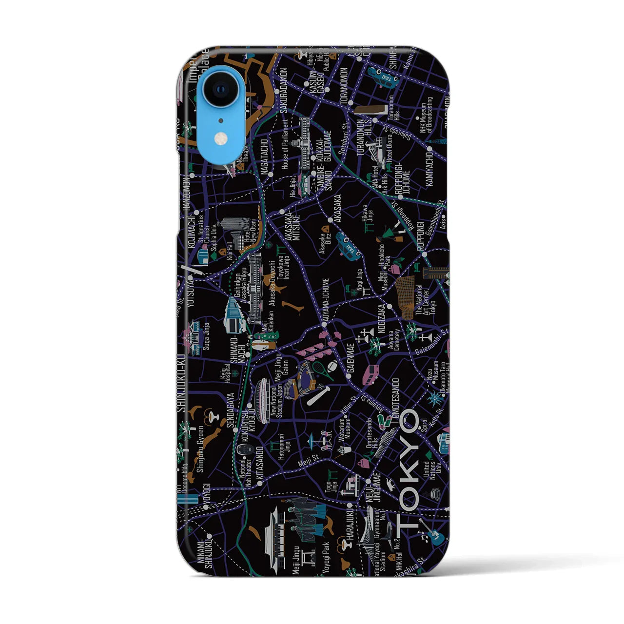 【東京都心西部】イラストマップiPhoneケース(バックカバータイプ)