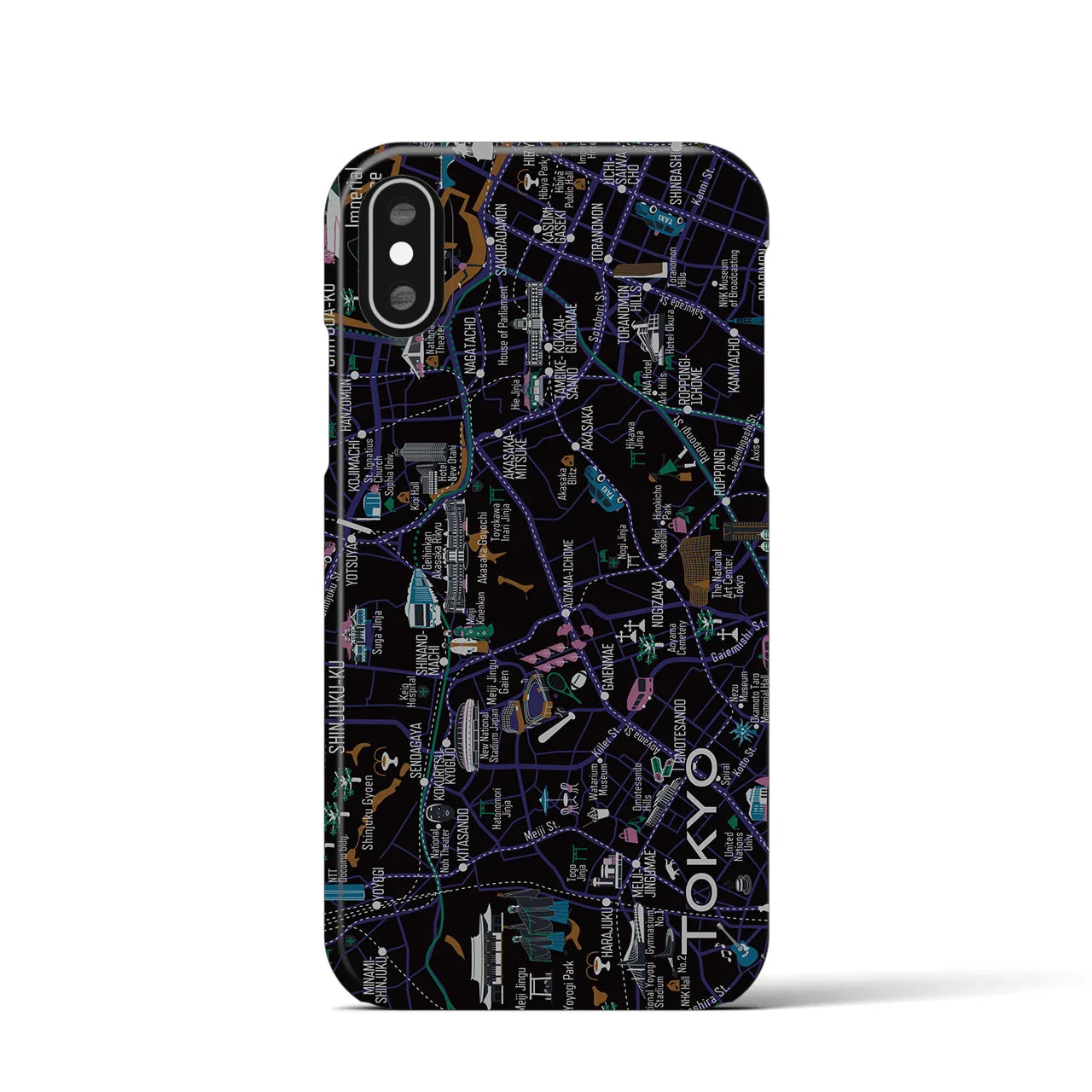 【東京都心西部】イラストマップiPhoneケース(バックカバータイプ)