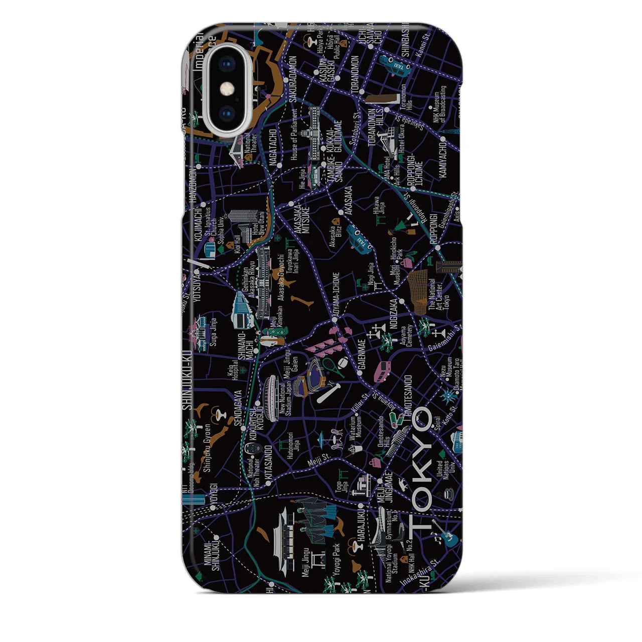 【東京都心西部】イラストマップiPhoneケース(バックカバータイプ)