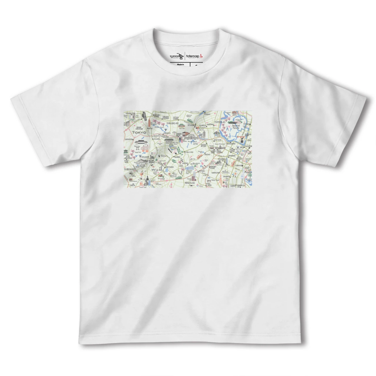 【東京都心西部(東京都)】イラストマップTシャツ