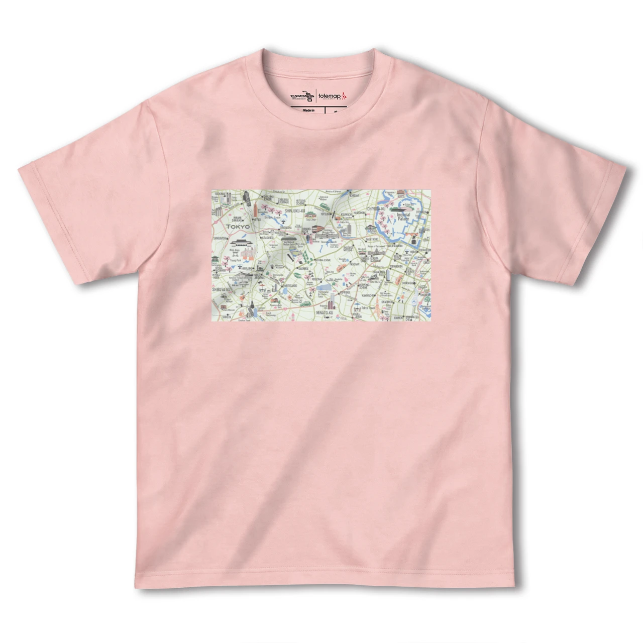 【東京都心西部(東京都)】イラストマップTシャツ