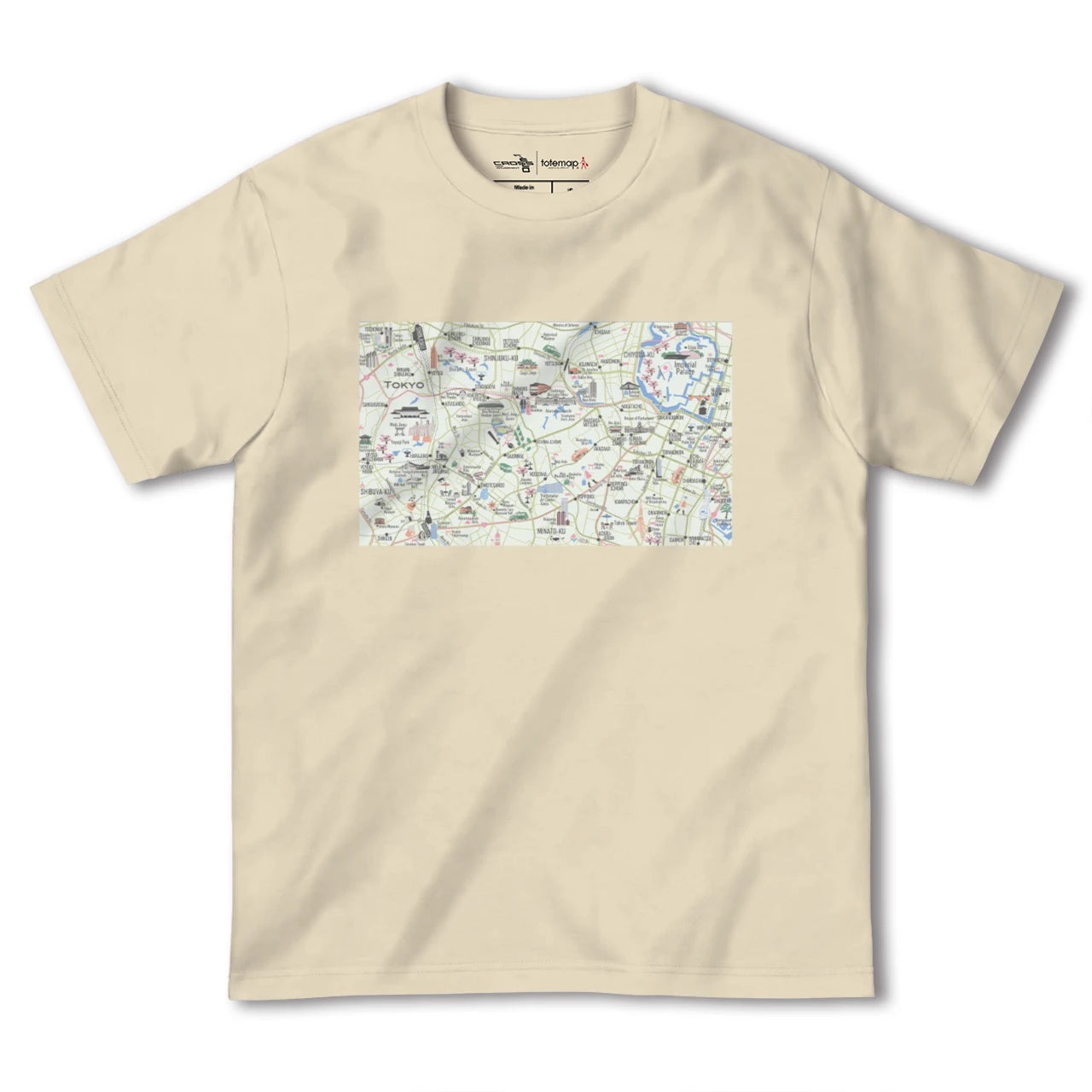 【東京都心西部(東京都)】イラストマップTシャツ