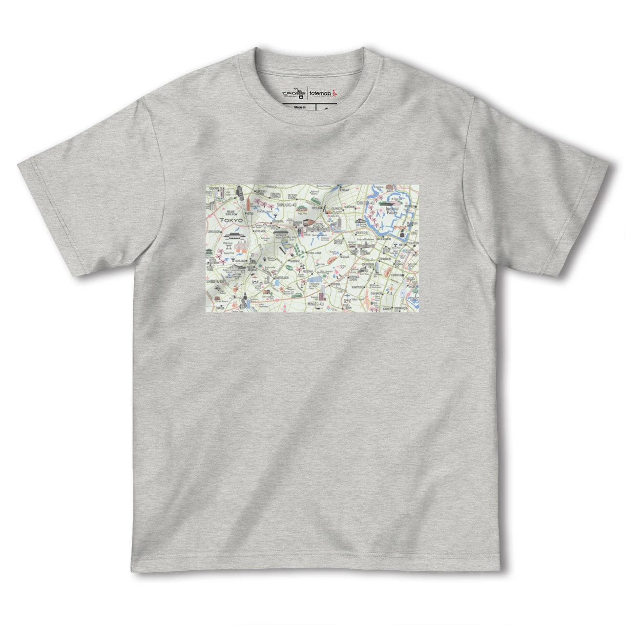 【東京都心西部(東京都)】イラストマップTシャツ
