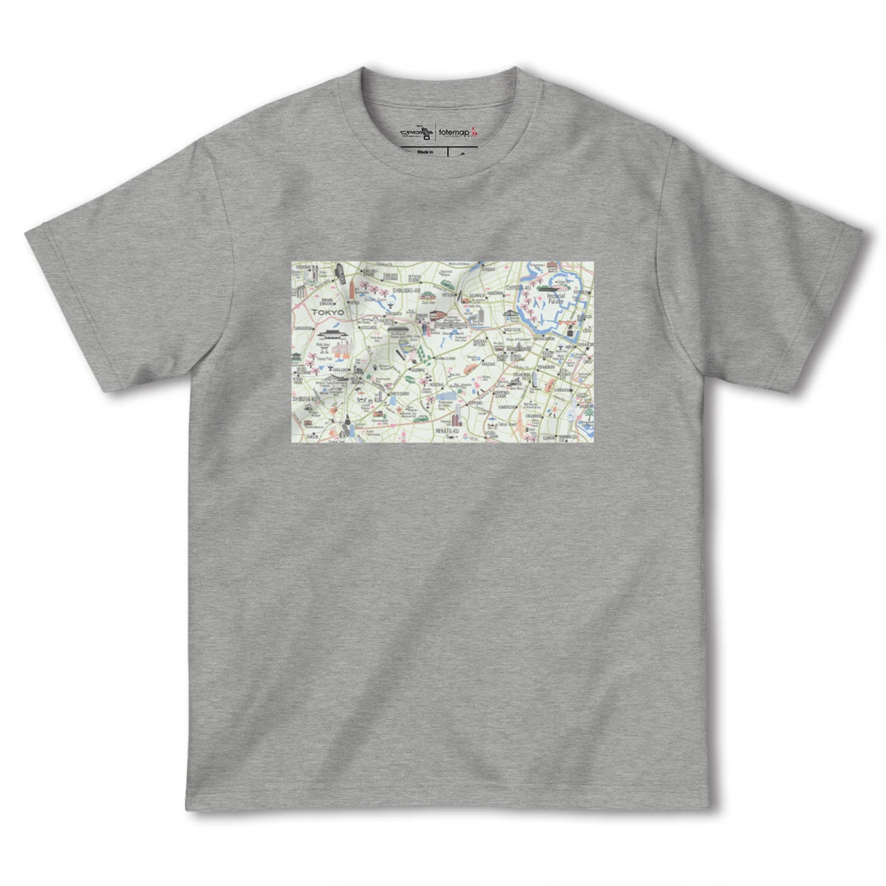 【東京都心西部(東京都)】イラストマップTシャツ