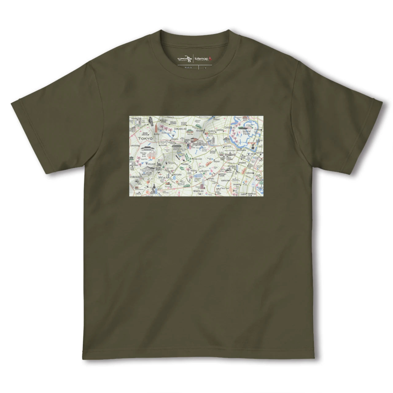 【東京都心西部(東京都)】イラストマップTシャツ