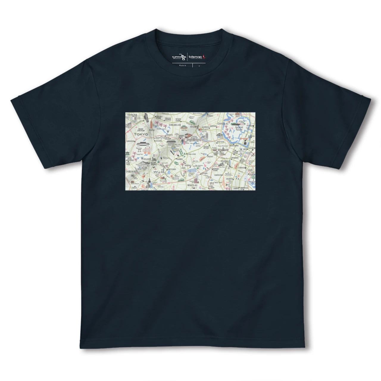 【東京都心西部(東京都)】イラストマップTシャツ