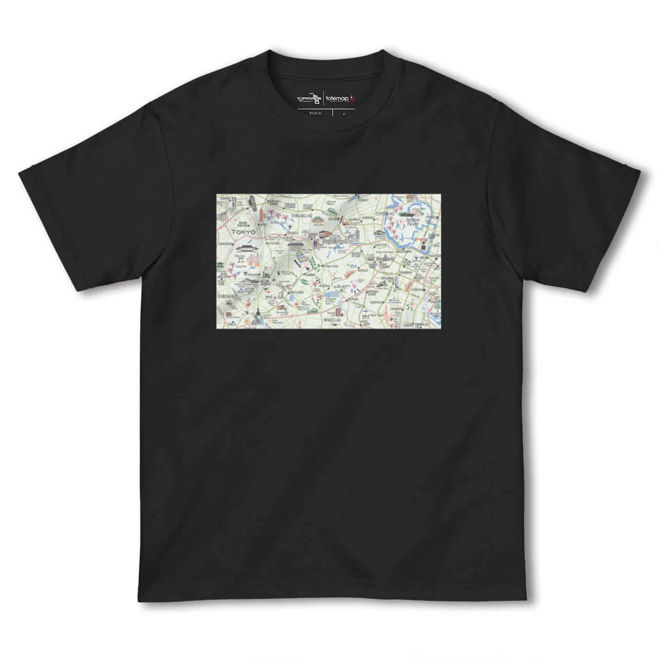 【東京都心西部(東京都)】イラストマップTシャツ