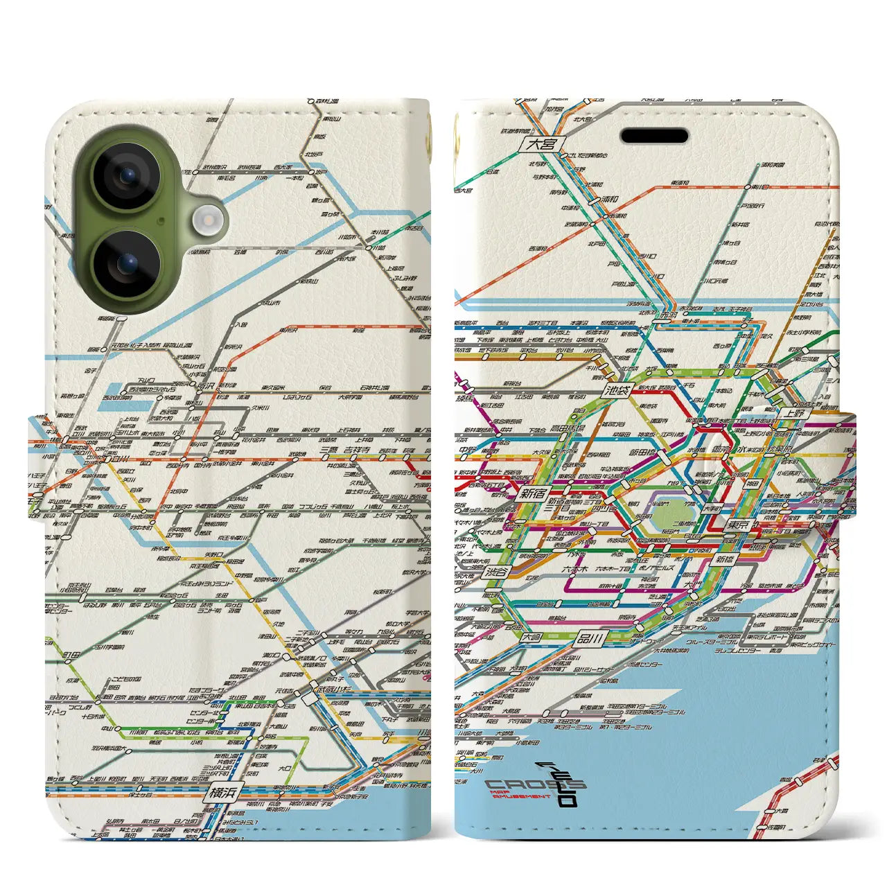 【東京西部路線図(東京都)】路線図iPhoneケース(手帳タイプ)