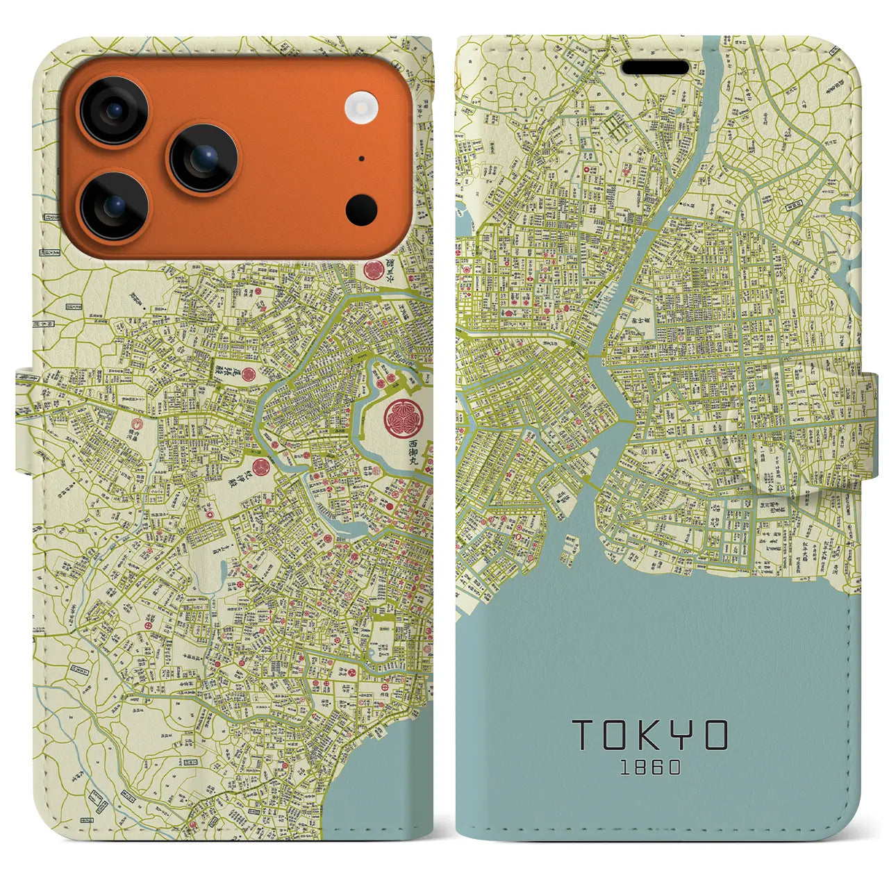 【東京(東京都)】万延江戸図iPhoneケース(手帳タイプ)