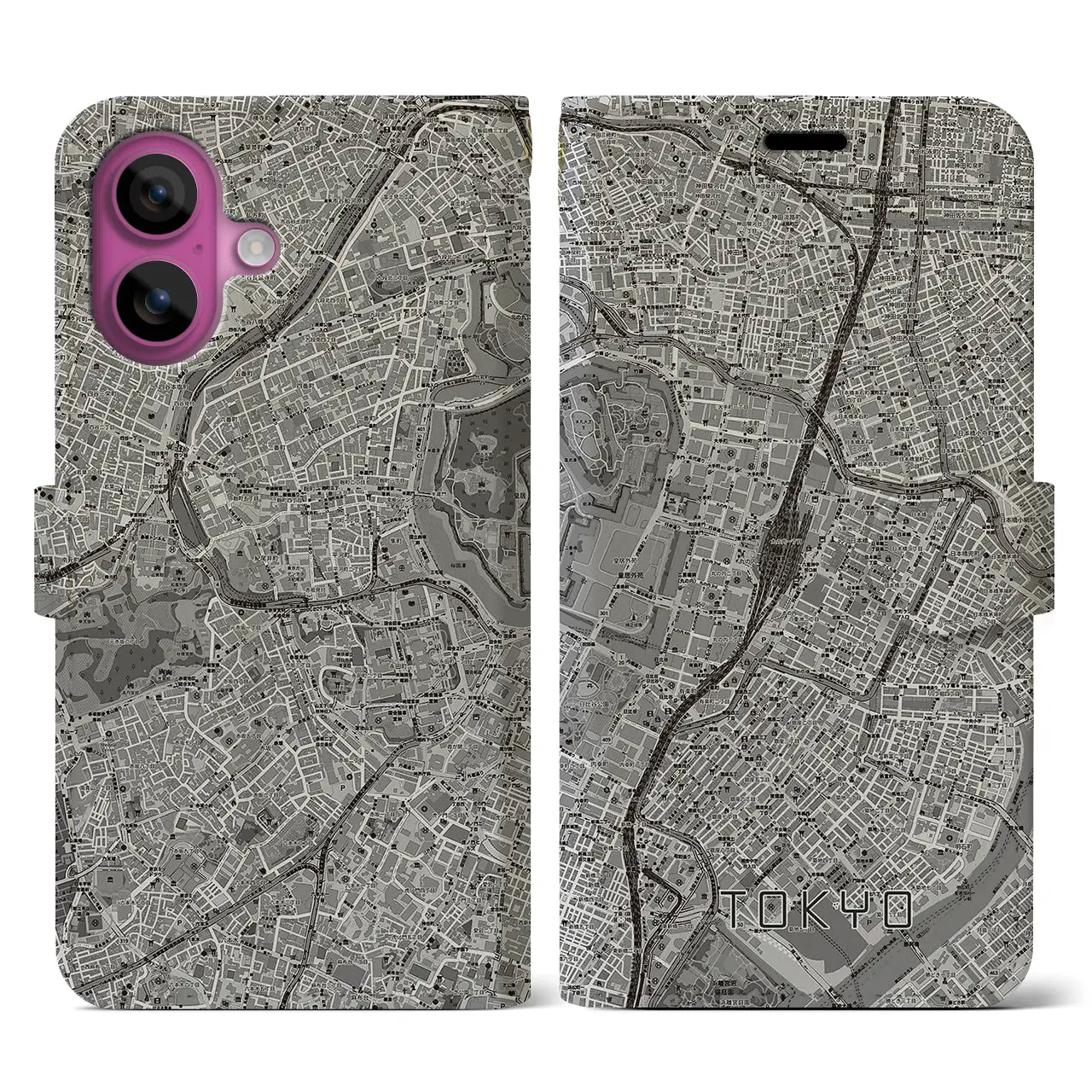 【東京(東京都)】地図柄iPhoneケース(手帳タイプ)