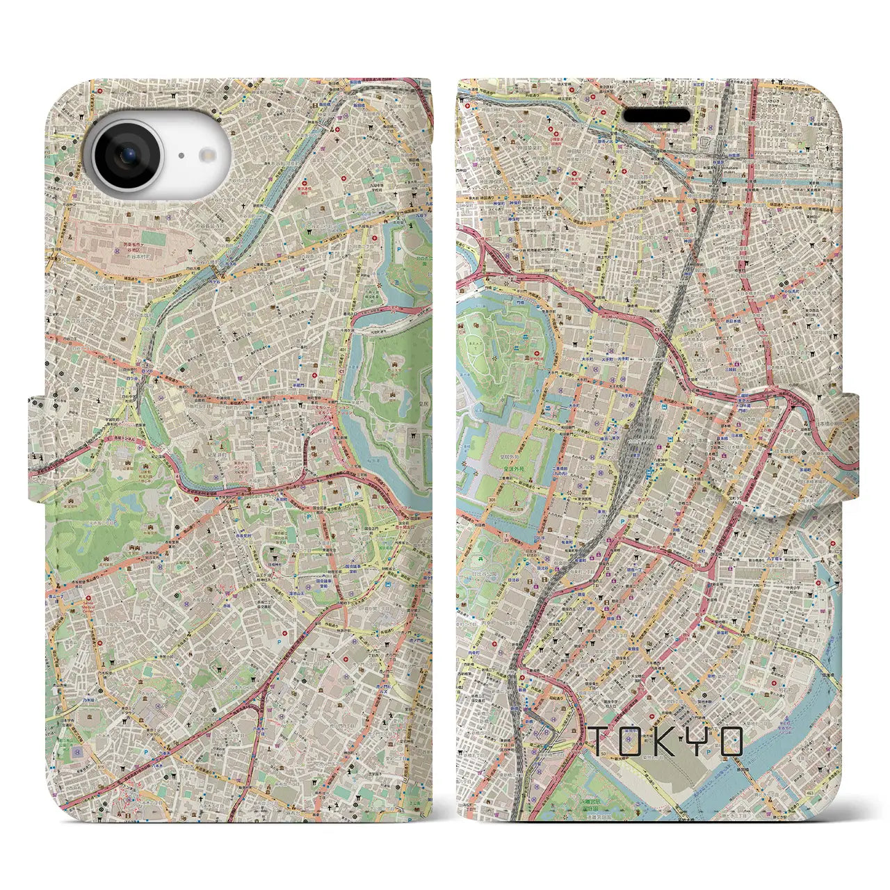 【東京(東京都)】地図柄iPhoneケース(手帳タイプ)