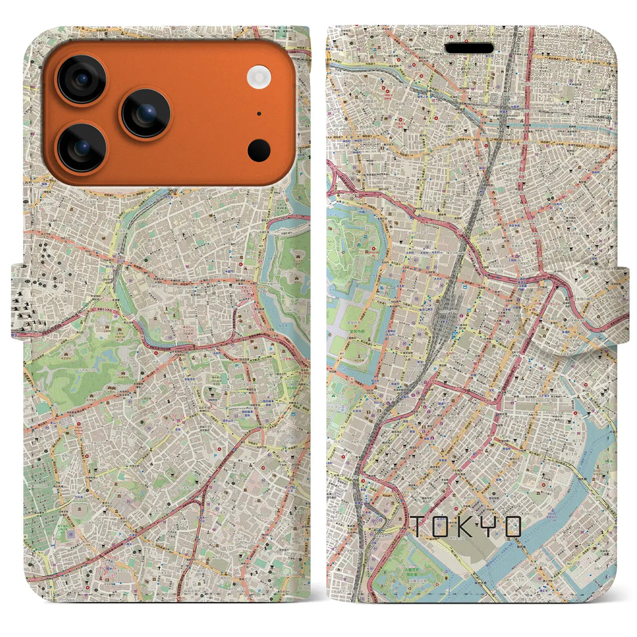 【東京(東京都)】地図柄iPhoneケース(手帳タイプ)