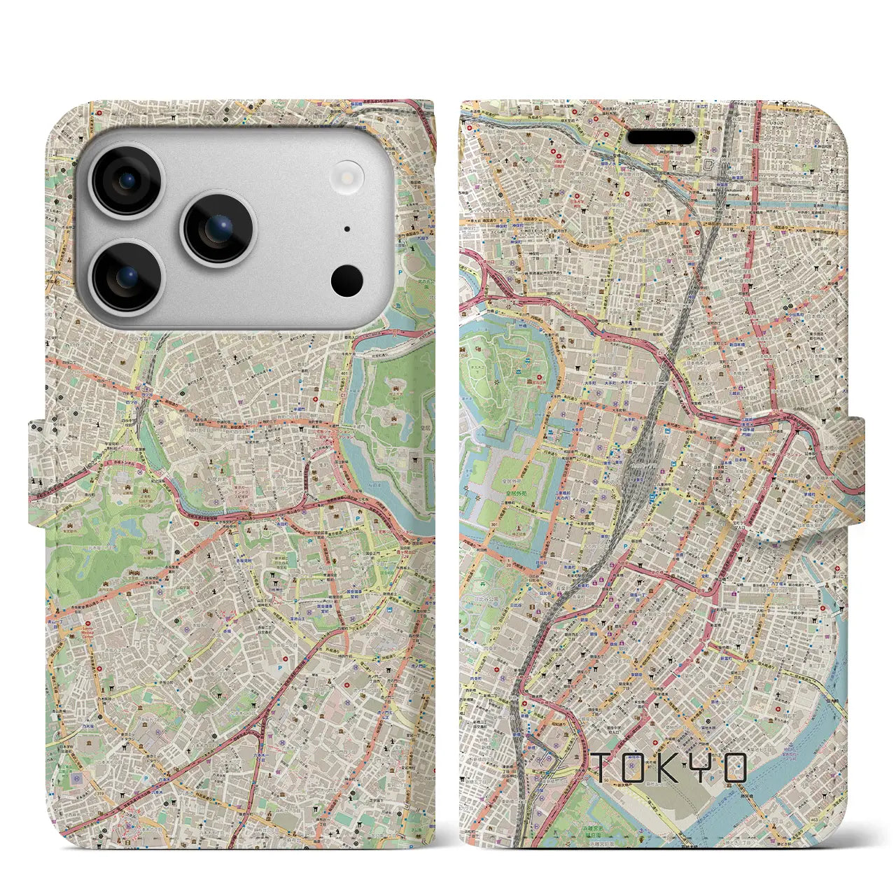 【東京(東京都)】地図柄iPhoneケース(手帳タイプ)