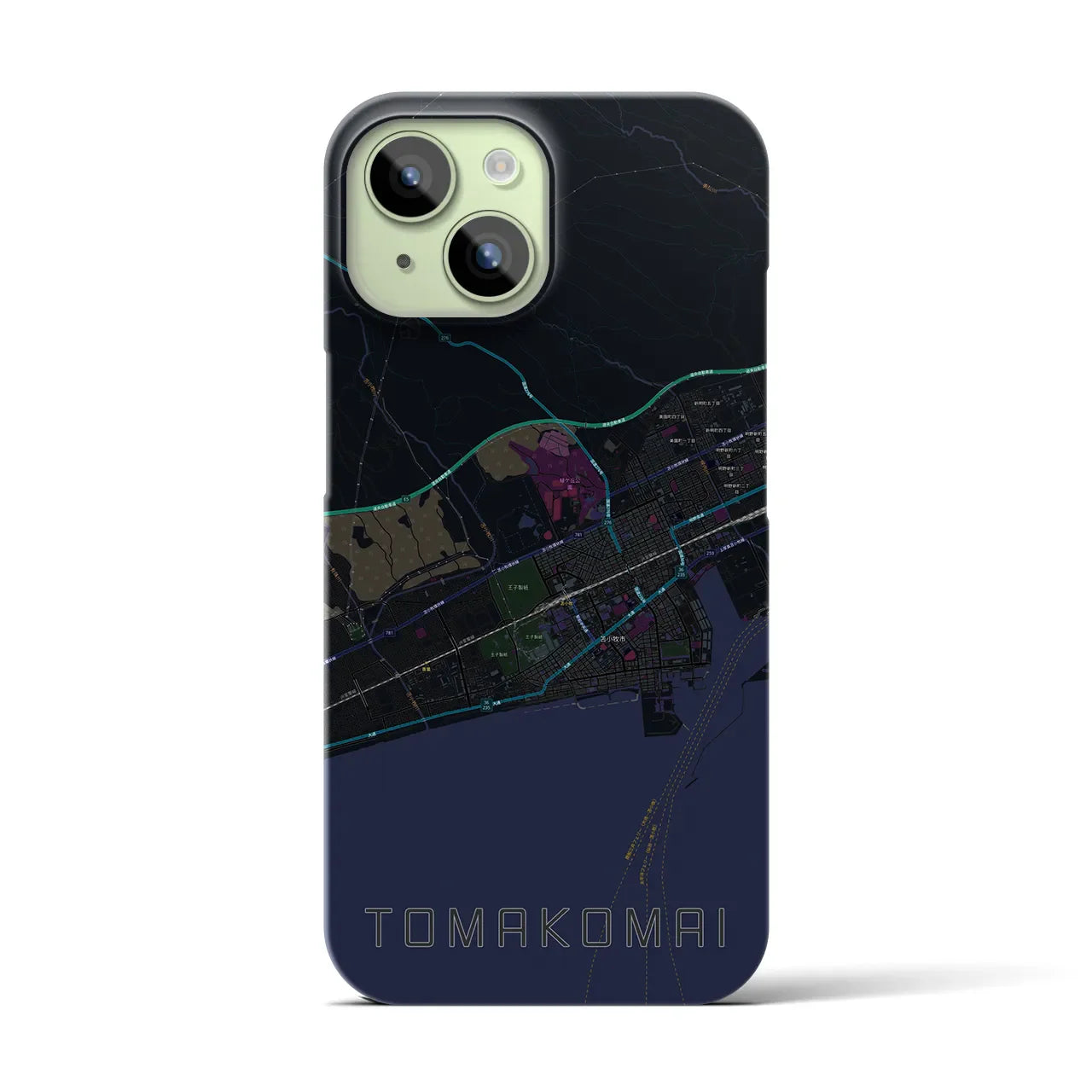 【苫小牧(北海道)】地図柄iPhoneケース(バックカバータイプ)