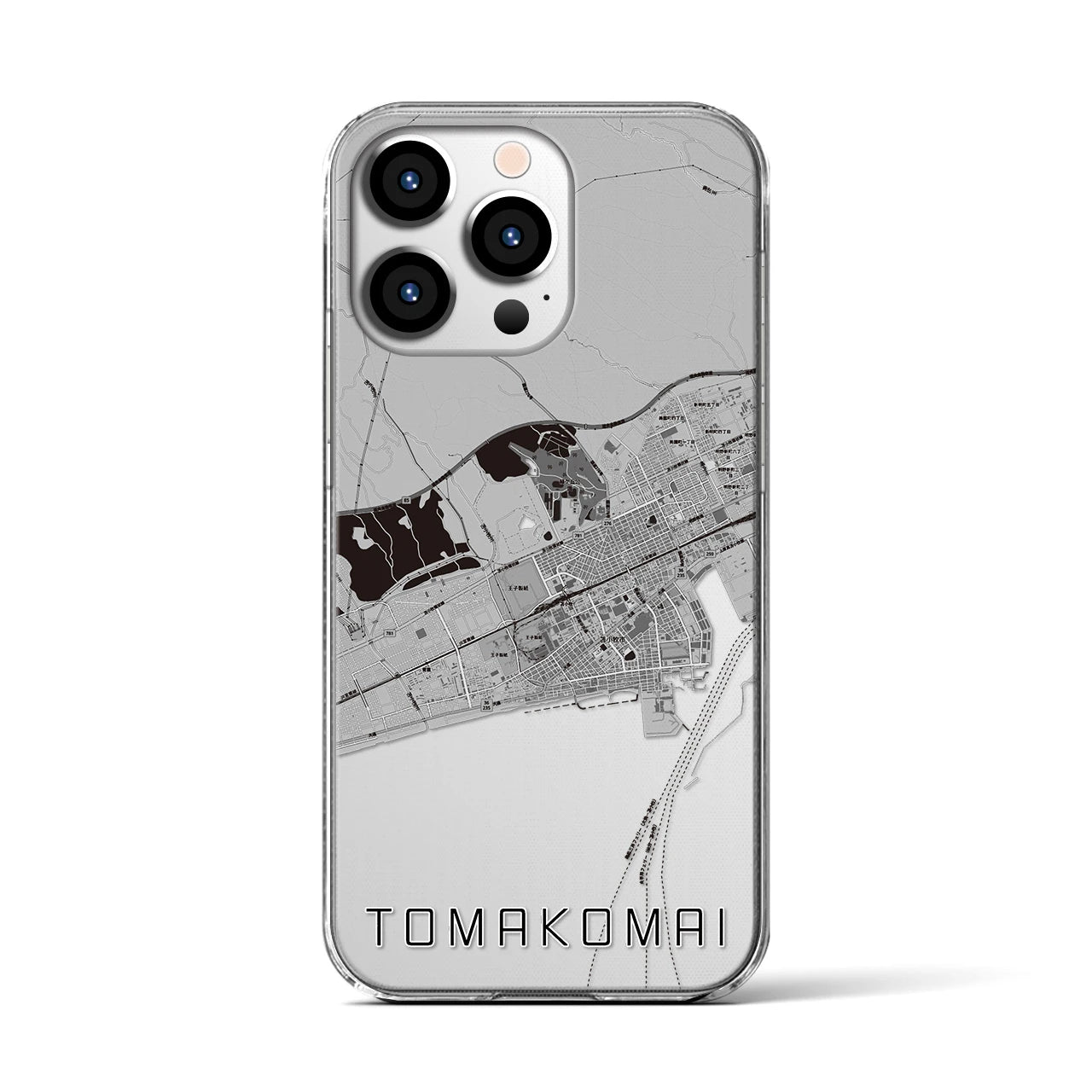 【苫小牧(北海道)】地図柄iPhoneケース(クリアタイプ)