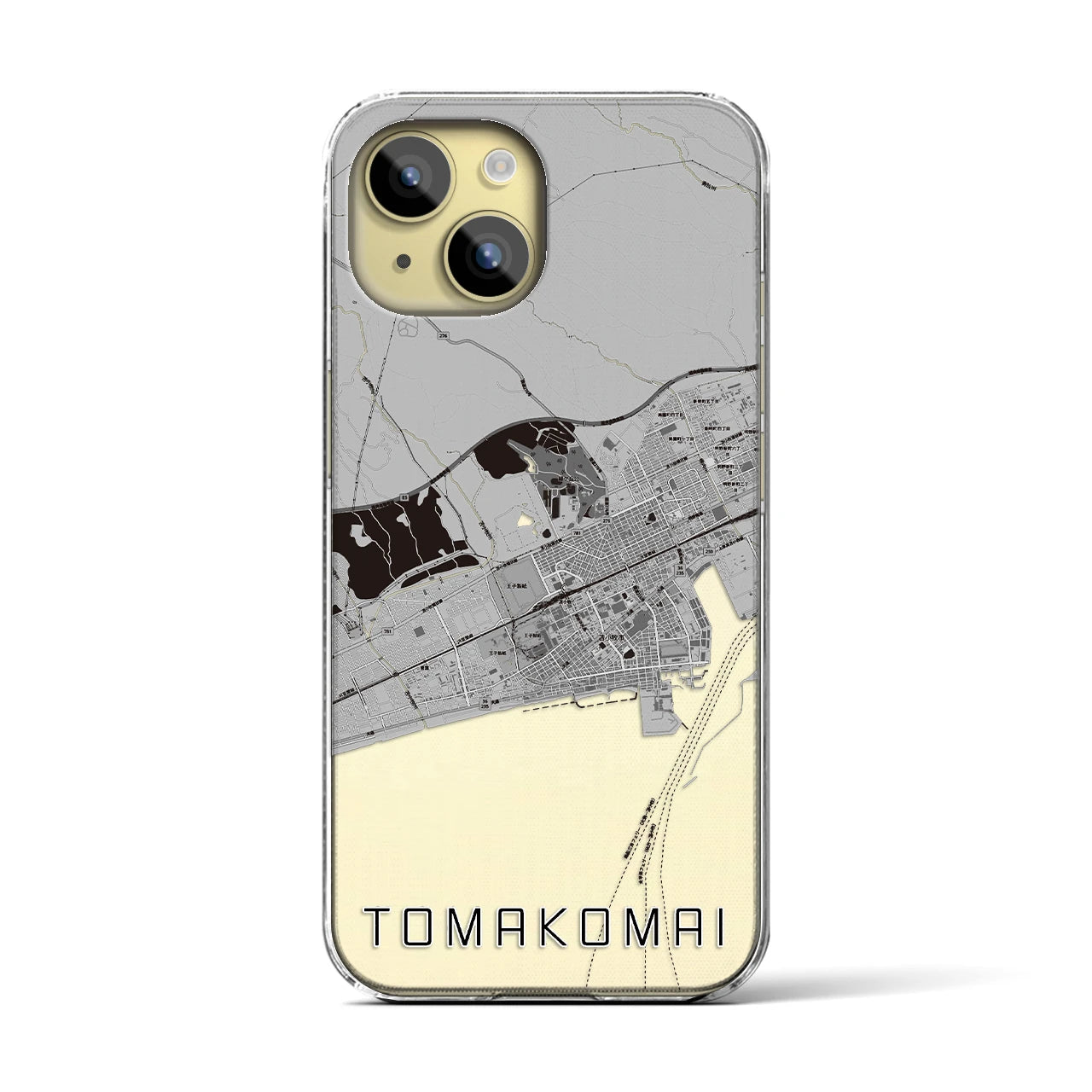 【苫小牧(北海道)】地図柄iPhoneケース(クリアタイプ)