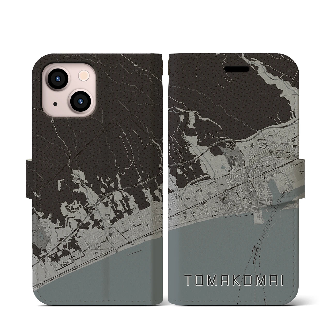 【苫小牧(北海道)】地図柄iPhoneケース(手帳タイプ)