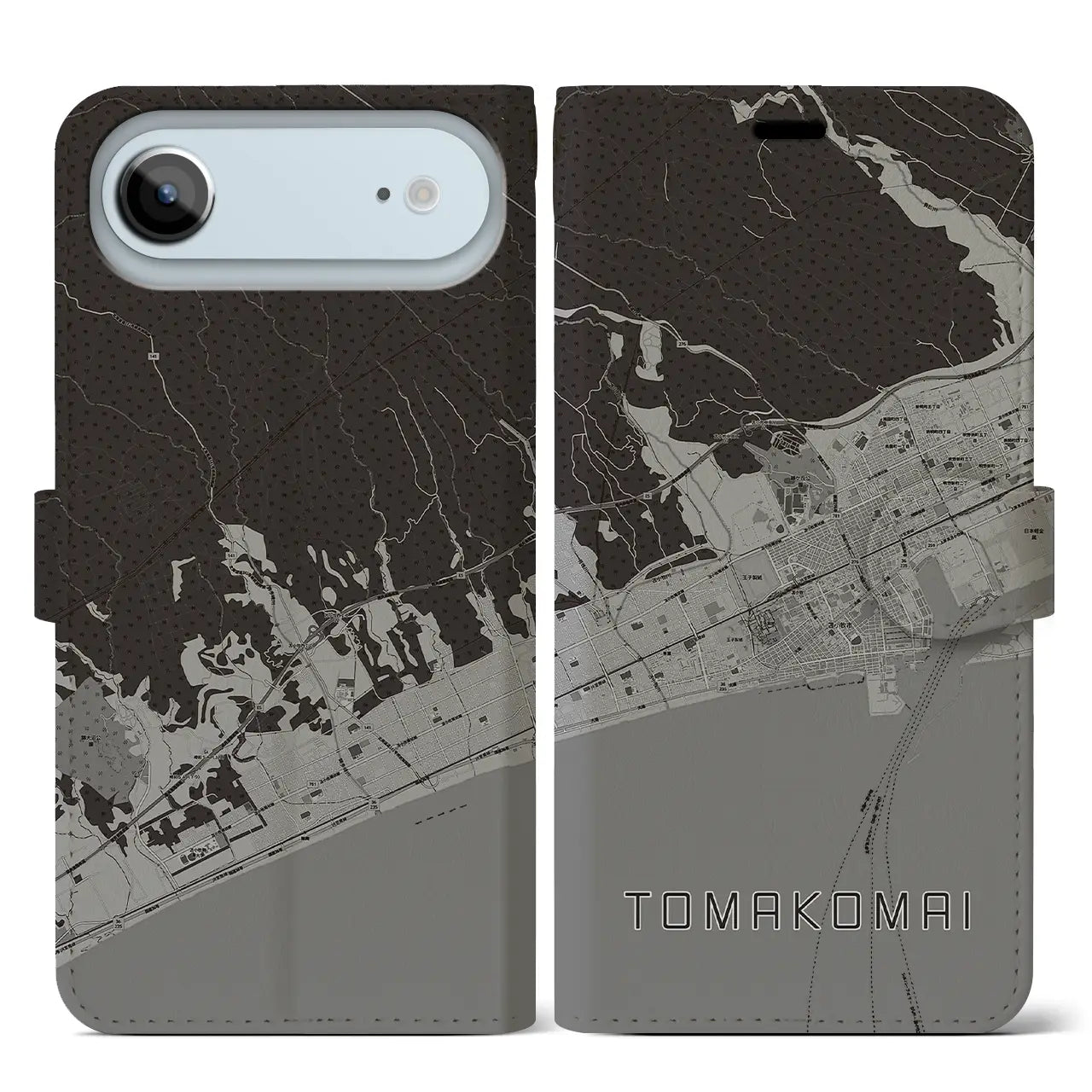 【苫小牧(北海道)】地図柄iPhoneケース(手帳タイプ)