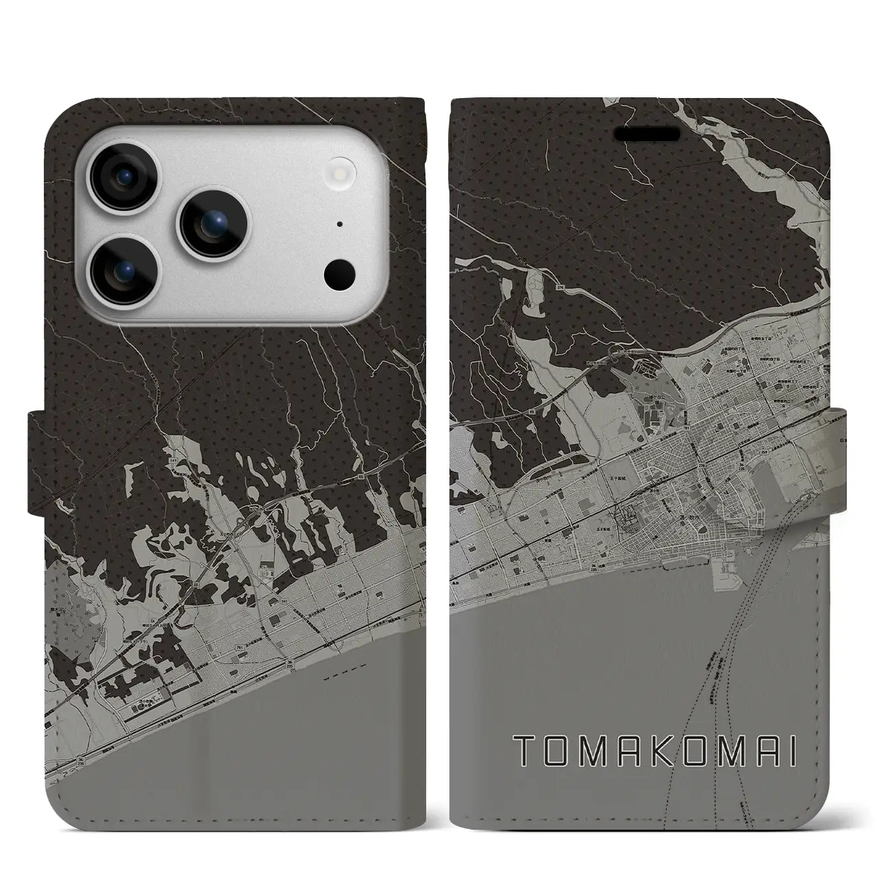 【苫小牧(北海道)】地図柄iPhoneケース(手帳タイプ)