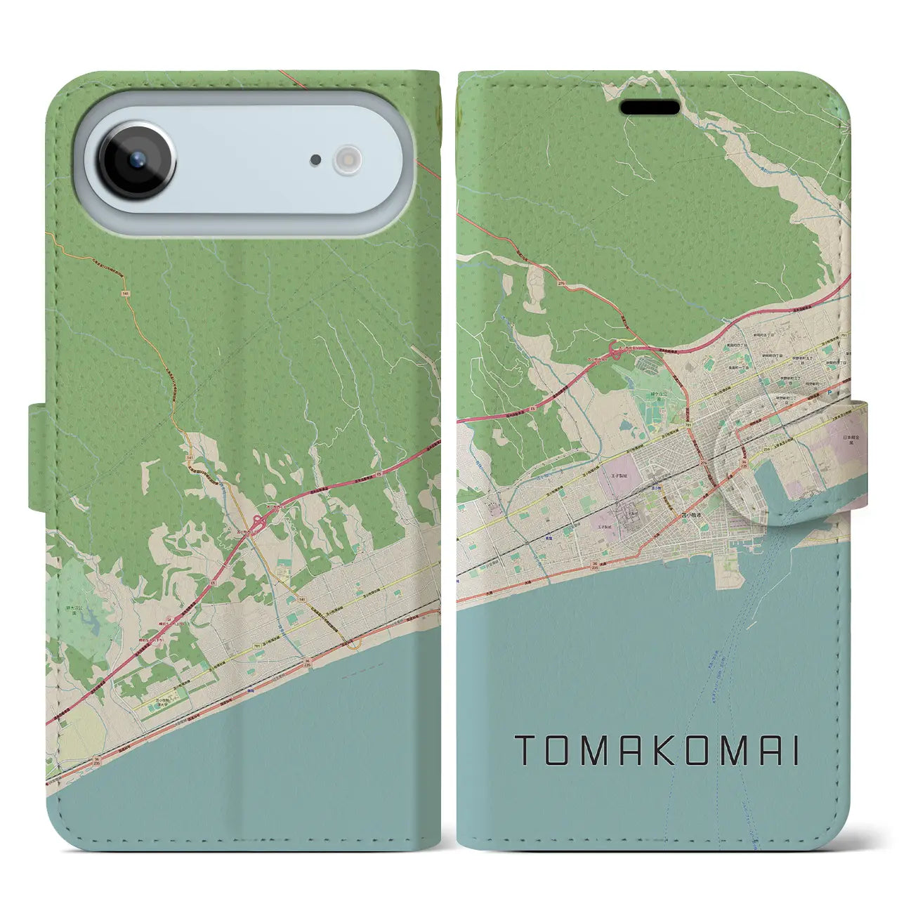 【苫小牧(北海道)】地図柄iPhoneケース(手帳タイプ)