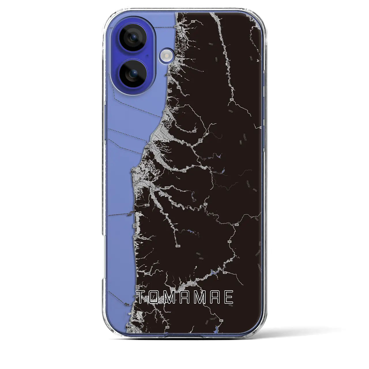 【苫前(北海道)】地図柄iPhoneケース(クリアタイプ)モノトーン・iPhone 16 Pro Max 用
