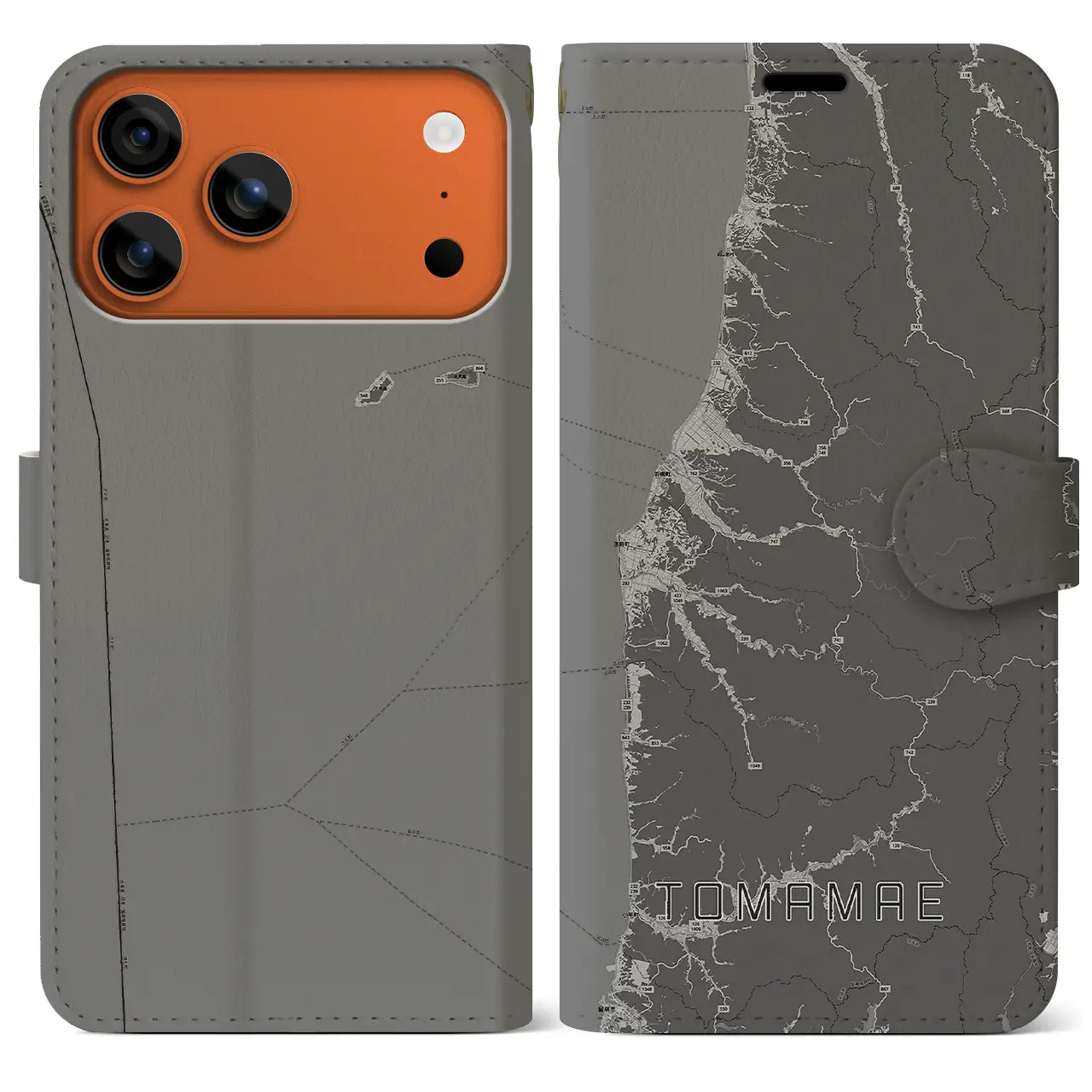 【苫前(北海道)】地図柄iPhoneケース(手帳タイプ)