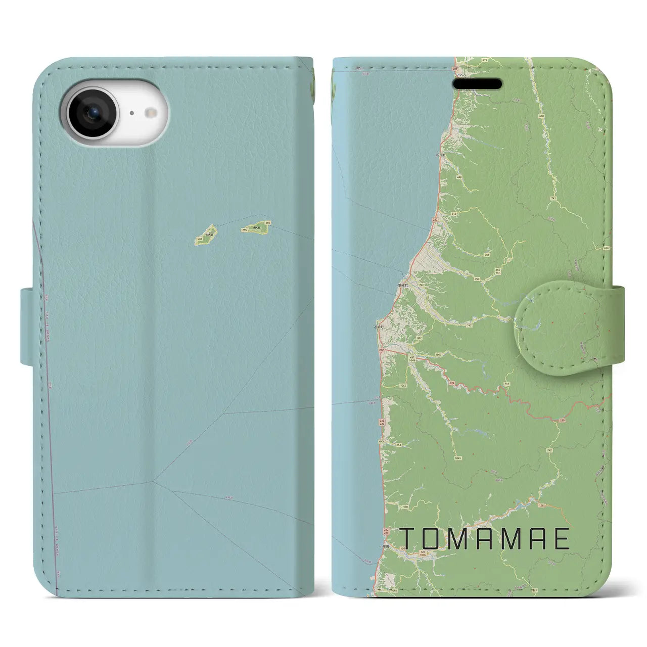 【苫前(北海道)】地図柄iPhoneケース(手帳タイプ)