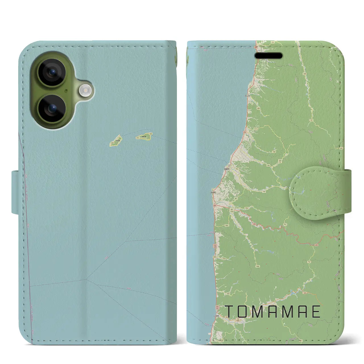 【苫前(北海道)】地図柄iPhoneケース(手帳タイプ)