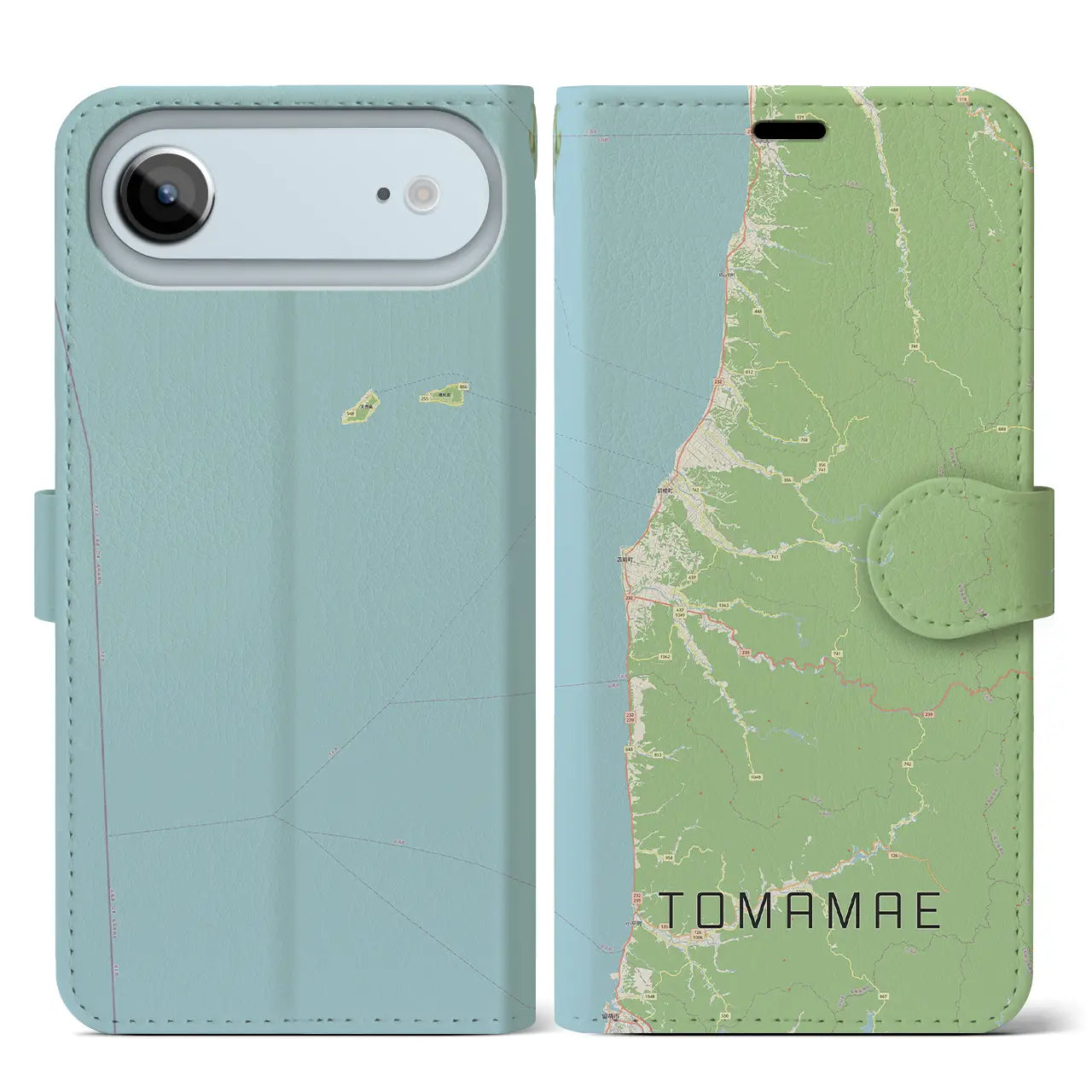 【苫前(北海道)】地図柄iPhoneケース(手帳タイプ)